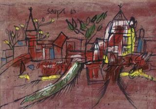 Francis Newton Souza - Red Landscape