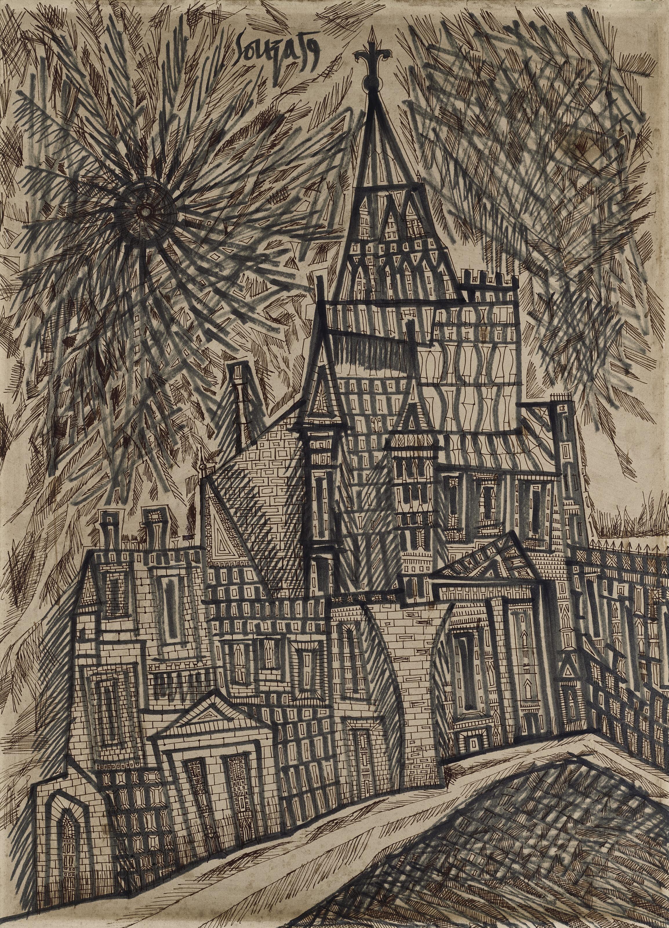 Francis Newton Souza - Untitled (Church)