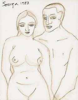 Francis Newton Souza - Untitled (Couple)