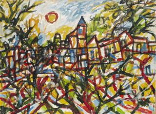 Francis Newton Souza - Untitled (Landscape with Sun)