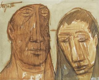 Francis Newton Souza - Untitled (Man And Woman)