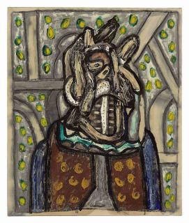 Francis Newton Souza - Untitled (Man in Dotted Shirt)