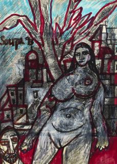 Francis Newton Souza - Untitled (Nude in Landscape)