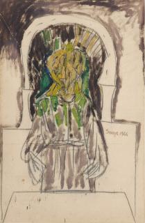 Francis Newton Souza - Untitled (Priest at Altar)