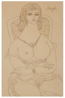 Francis Newton Souza - Untitled (Seated Lady)