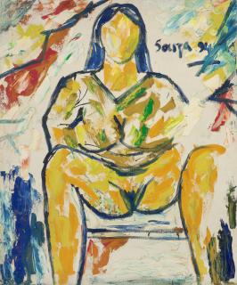 Francis Newton Souza - Untitled (Seated Woman)