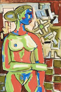 Francis Newton Souza - Untitled (Standing Nude)