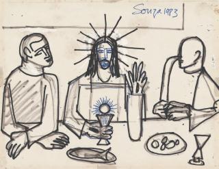 Francis Newton Souza - Untitled (Supper At Emmaus)