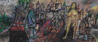 Francis Newton Souza - Untitled (The Gathering)