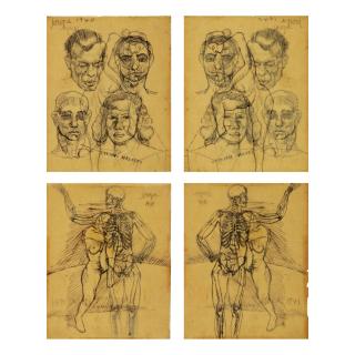 Francis Newton Souza - Untitled (Two Double-Sided Works)