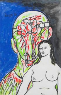 Francis Newton Souza - Untitled (Woman and Man)