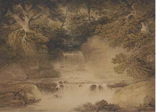 Francis Nicholson, O.W.S. - Cascade in Cottendale, the head of Wensleydale