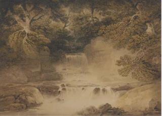 Francis Nicholson, O.W.S. - Cascade in Cottendale, the head of Wensleydale