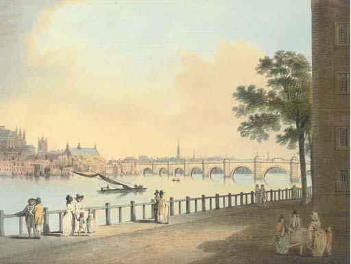 Francis Nicholson, O.W.S. - Westminster Bridge From Lambeth Palace, London