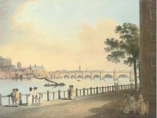 Francis Nicholson, O.W.S. - Westminster Bridge From Lambeth Palace, London