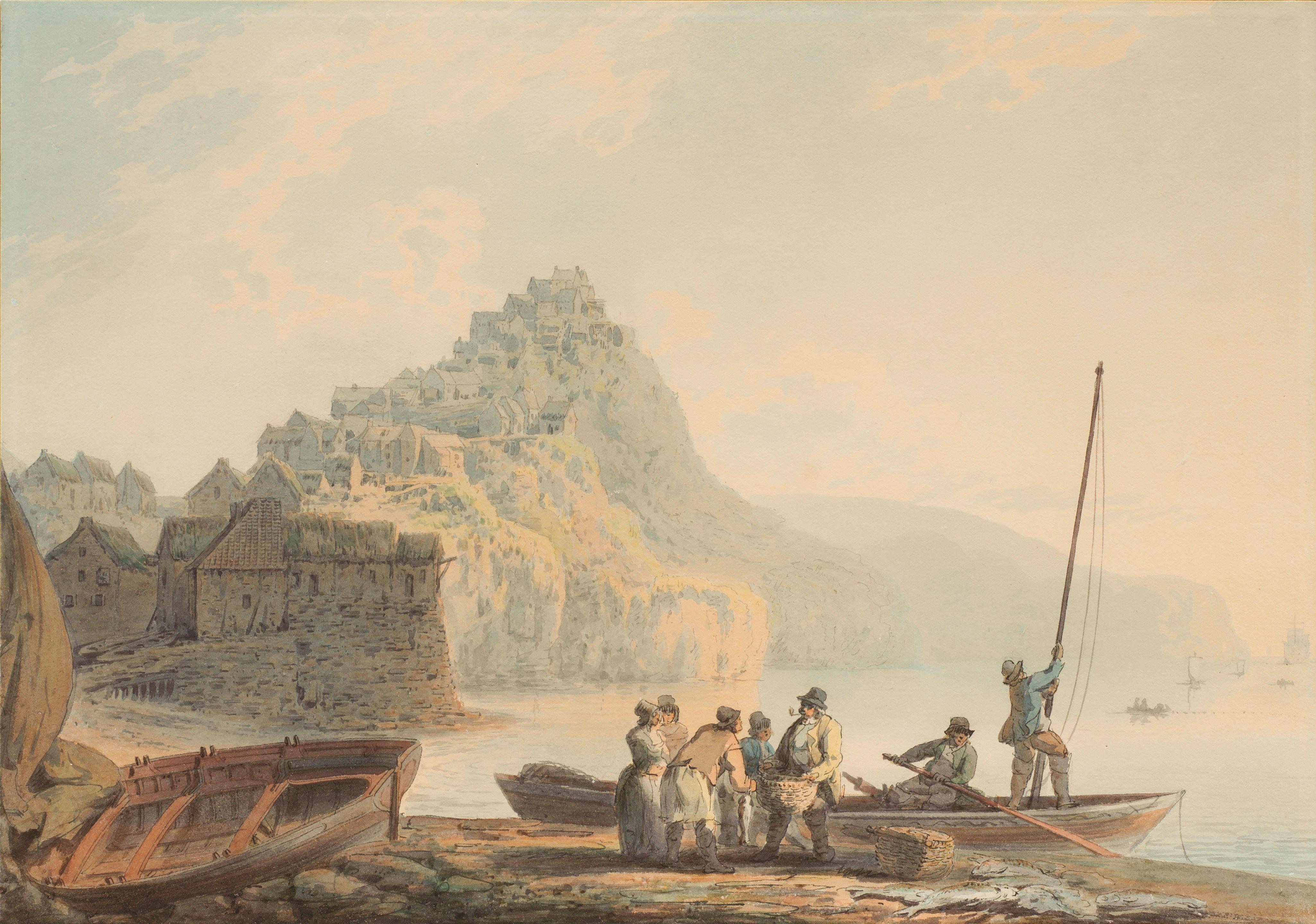 Francis Nicholson - View of Robin Hood\'s Bay, North Yorkshire