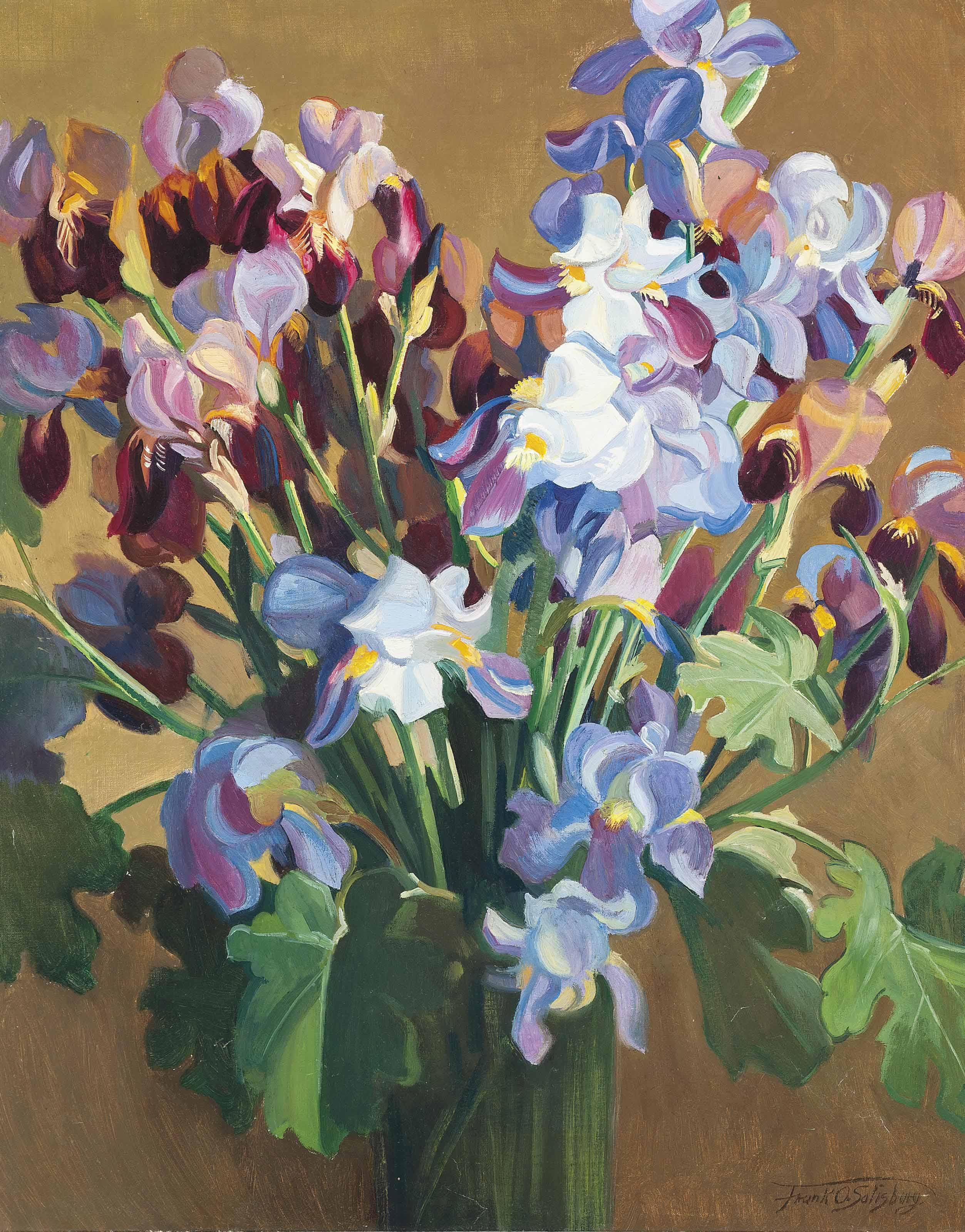 Francis Owen Salisbury, R.I., R.O.I., R.P. - Iris - Grown And Painted By The Artist