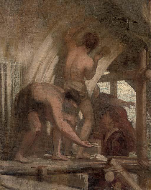 Francis Owen Salisbury, R.I., R.O.I. - The builders; a study