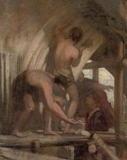 Francis Owen Salisbury, R.I., R.O.I. - The builders; a study