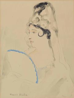 Francis Picabia - Espagnole à l\'éventail bordé de bleu