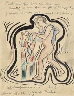 Francis Picabia - Sans titre (lettre-dessin adressée à André et Simone Breton)