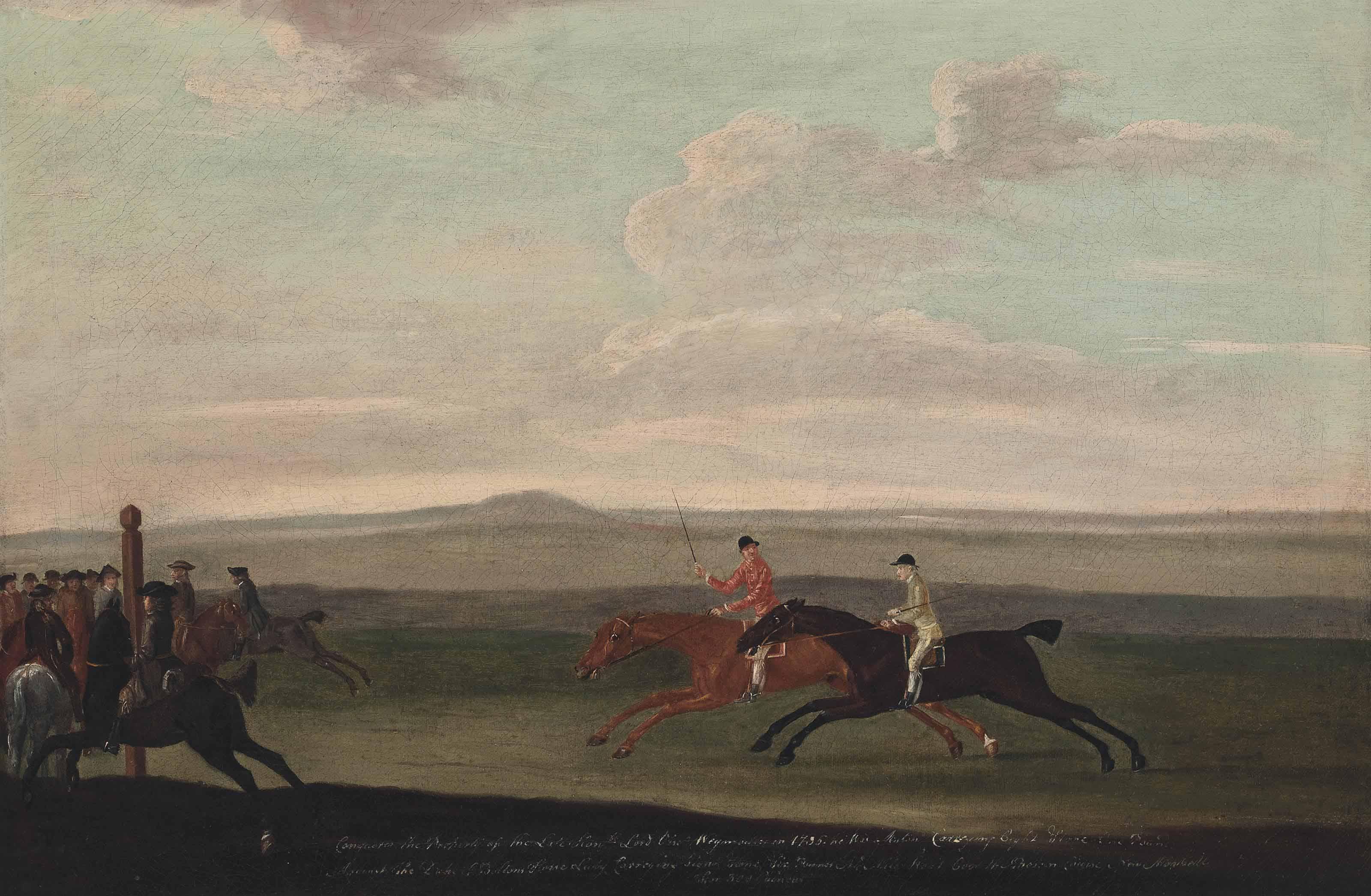 Francis Sartorius - Lord Weymouth\'s  Conqueror  beating the Duke of Bolton\'s  Looby  at Newmarket