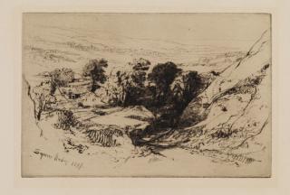 Francis Seymour Haden - 3 Blätter: Shepperton. The Turkish Bath, with one figure. Nine Barrow Down