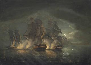 Francis Swaine - An Anglo-French Engagement By Moonlight