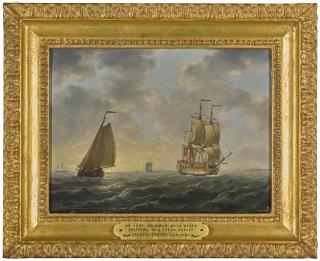 Francis Swaine - An English Man-O\'-War And Other Shipping In A Fresh Breeze 