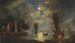 Francis Swaine - Departing from the anchorage under the cover of darkness
