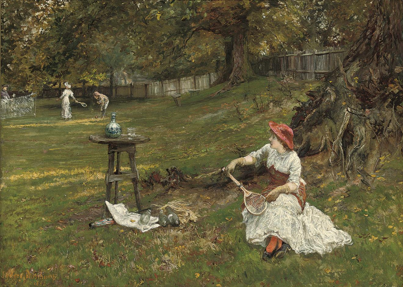 Francis Sydney Muschamp, R.B.A. - A game of tennis