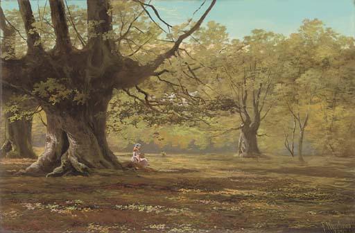 Francis Sydney Muschamp - The old oak tree, Sherwood Forest, Nottinghamshire