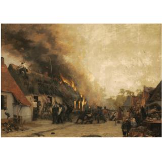 Francis Tattegrain - Village Inferno