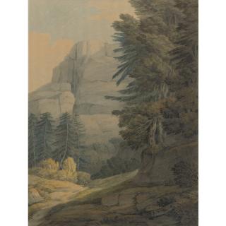 Francis Towne - Figures Walking Near Glarus, Switzerland