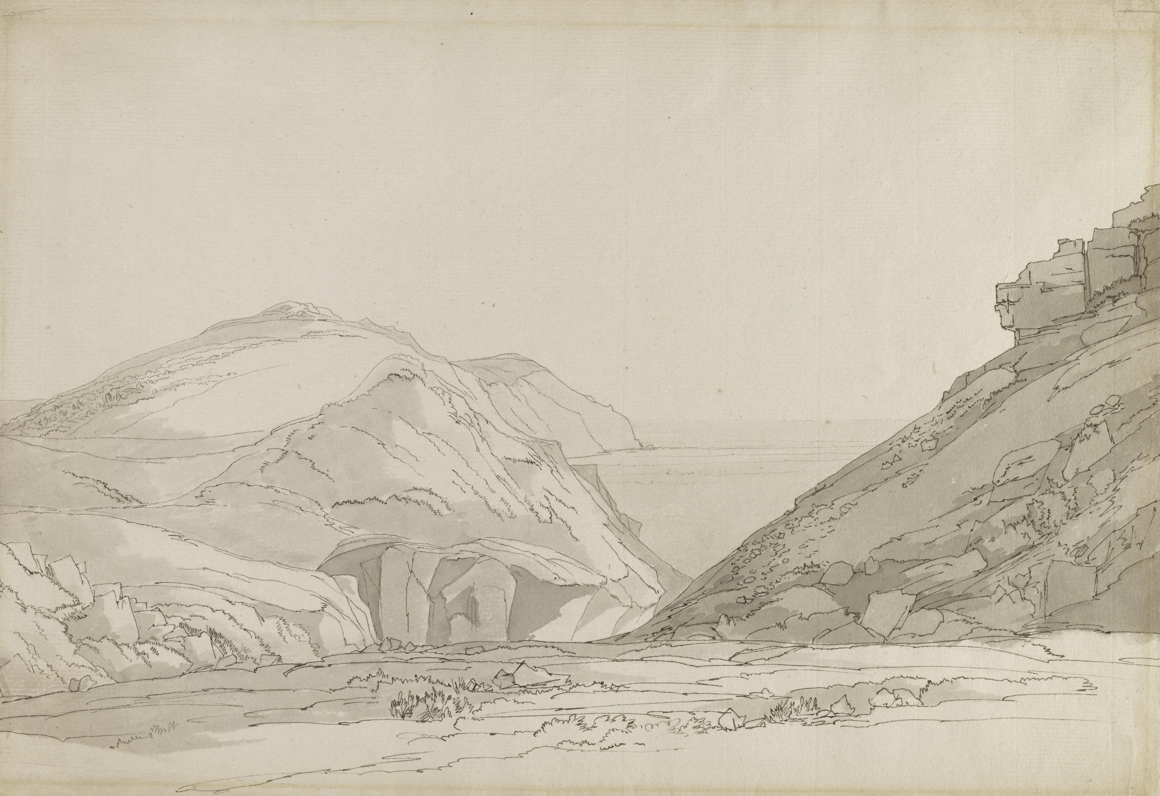 Francis Towne - The Coastline Near Lynton, Devon