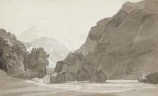 Francis Towne - View of the mountains between Wesen and Glaris, Switzerland