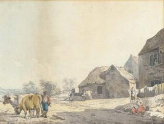 Francis Wheatley, R.A. - A Farm On The Outskirts Of A Village