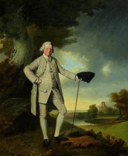 Francis Wheatley, R.A. - Portrait Of A Country Gentleman Standing In A Landscape