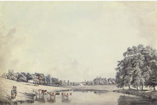 Francis Wheatley, R.A. - Rosamond\'S Pond, St  James\'S Park, With Westminster Abbey In The Distance, London