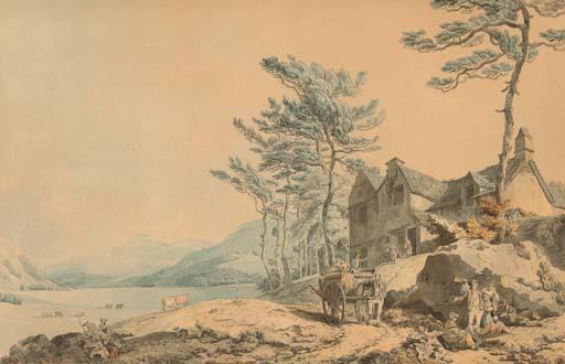 Francis Wheatley, R.A. - View of Coniston Water, Cumbria, With Figures And A Farm-Cart In The Foreground