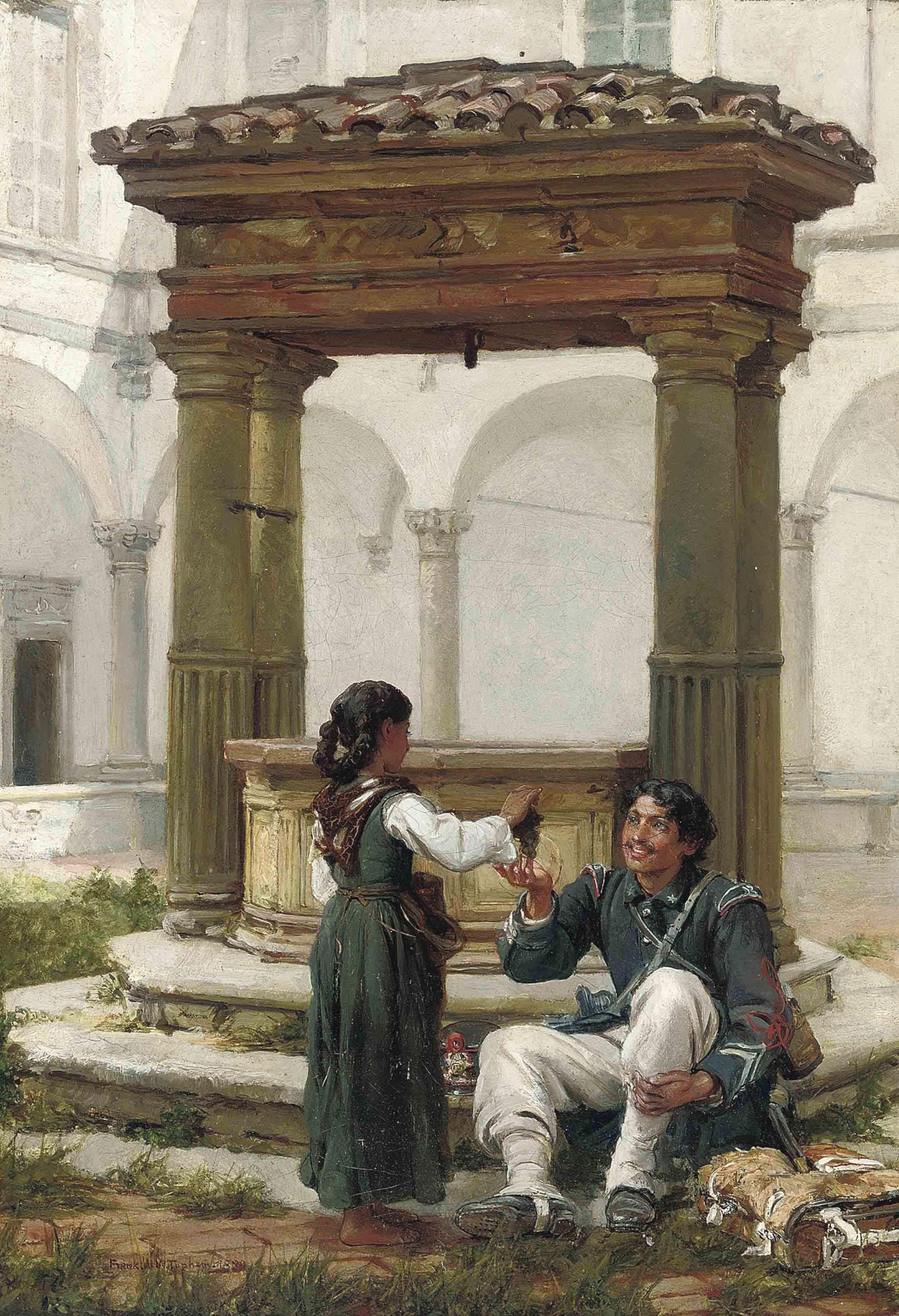 Francis William Topham - A Gift Of Grapes