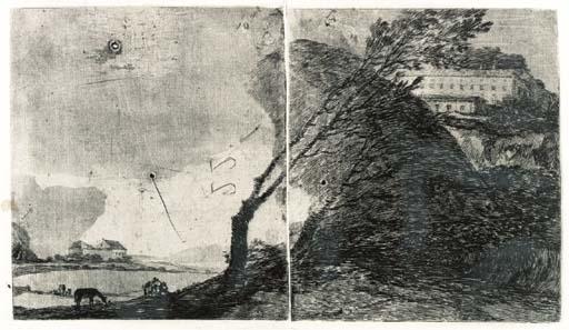 Francisco De Goya Y Lucientes - Landscape with Buildings and Trees (D. 22; H. 23)