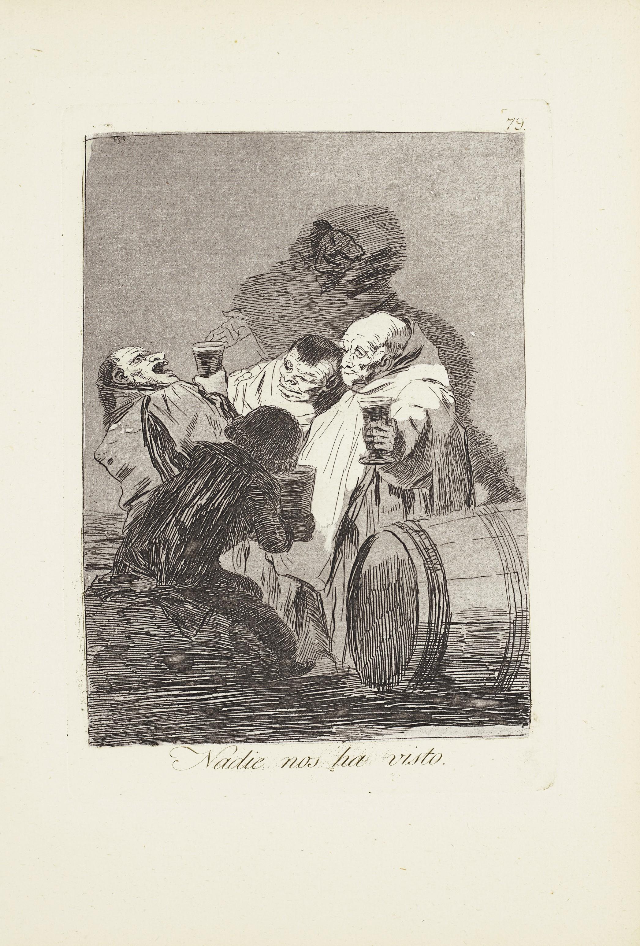 Francisco De Goya Y Lucientes - No One Has Seen Us (Nadie Nos Ha Visto)   Plate 79 From: Los Caprichos