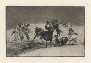 Francisco de Goya y Lucientes - Palenque de los Moros hecho con burros, plate 17 from : Tauromaquia (Harris 220)