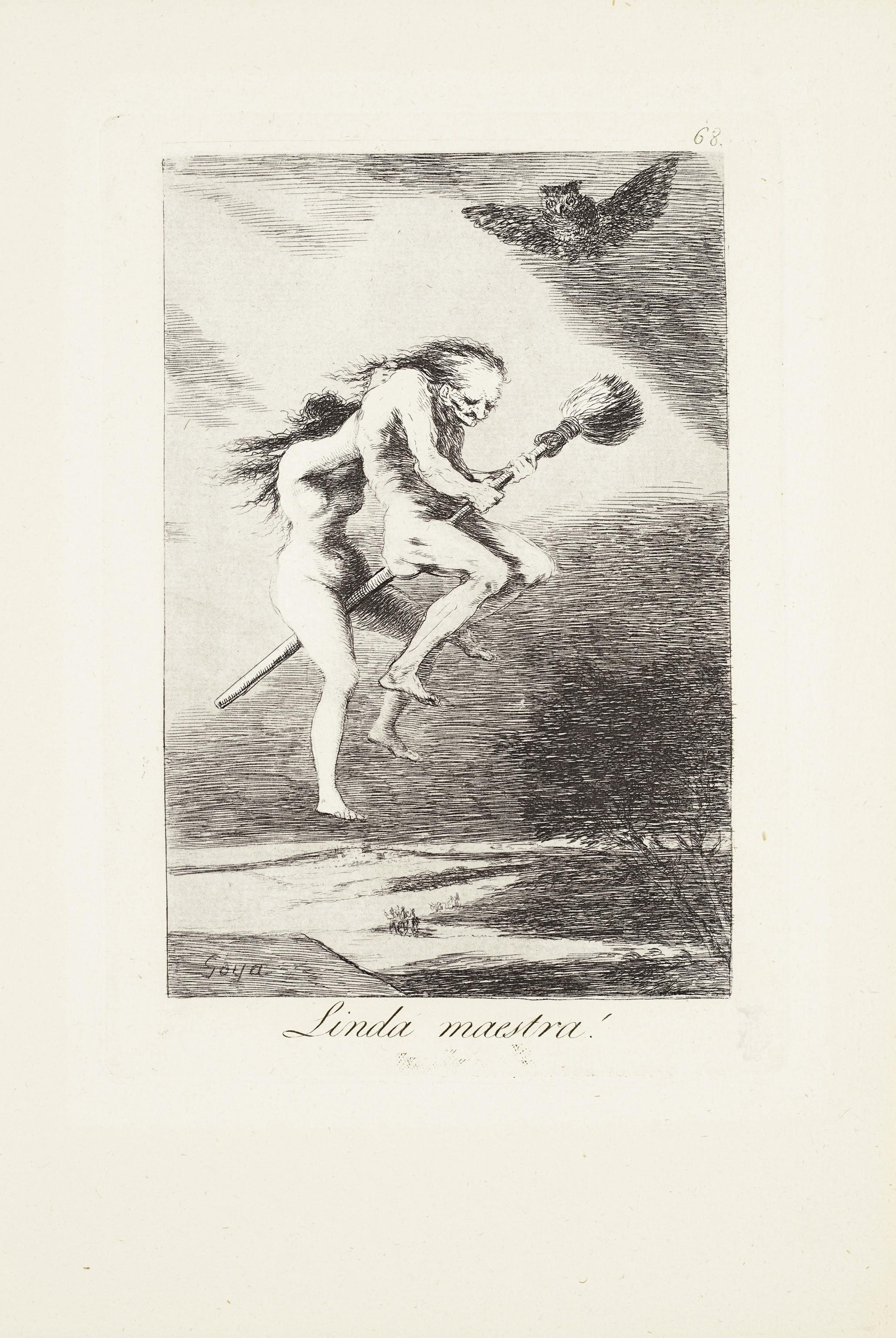 Francisco De Goya Y Lucientes - Pretty Teacher (Linda Maestra!)   Plate 68 From: Los Caprichos