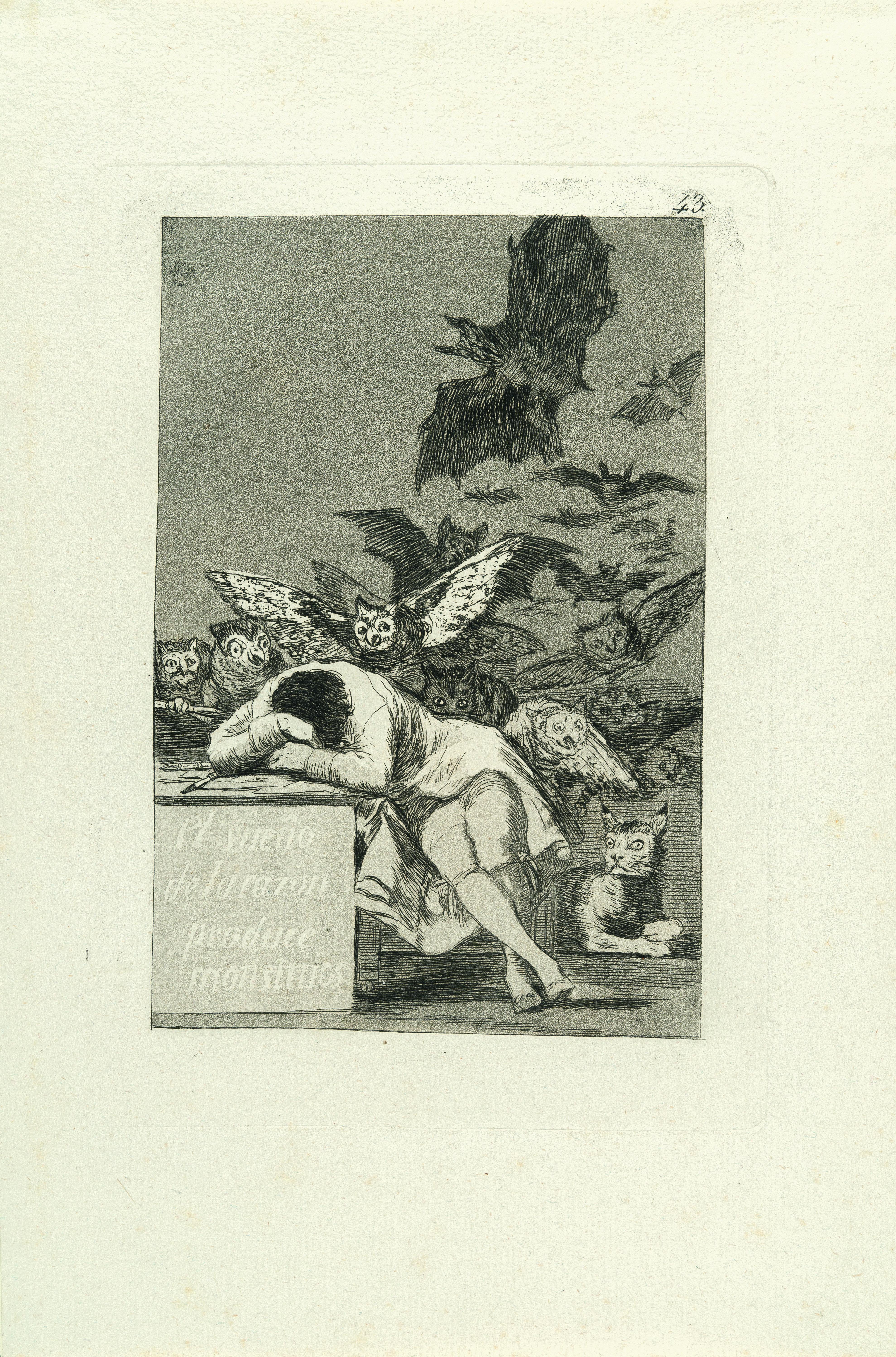 Francisco de Goya - El sueño de la razón produce monstruos (Der Schlaf der Vernunft gebiert Ungeheuer)