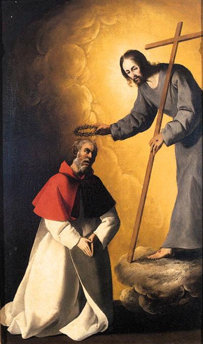 Francisco de Zurbarán - Christ crowning a friar