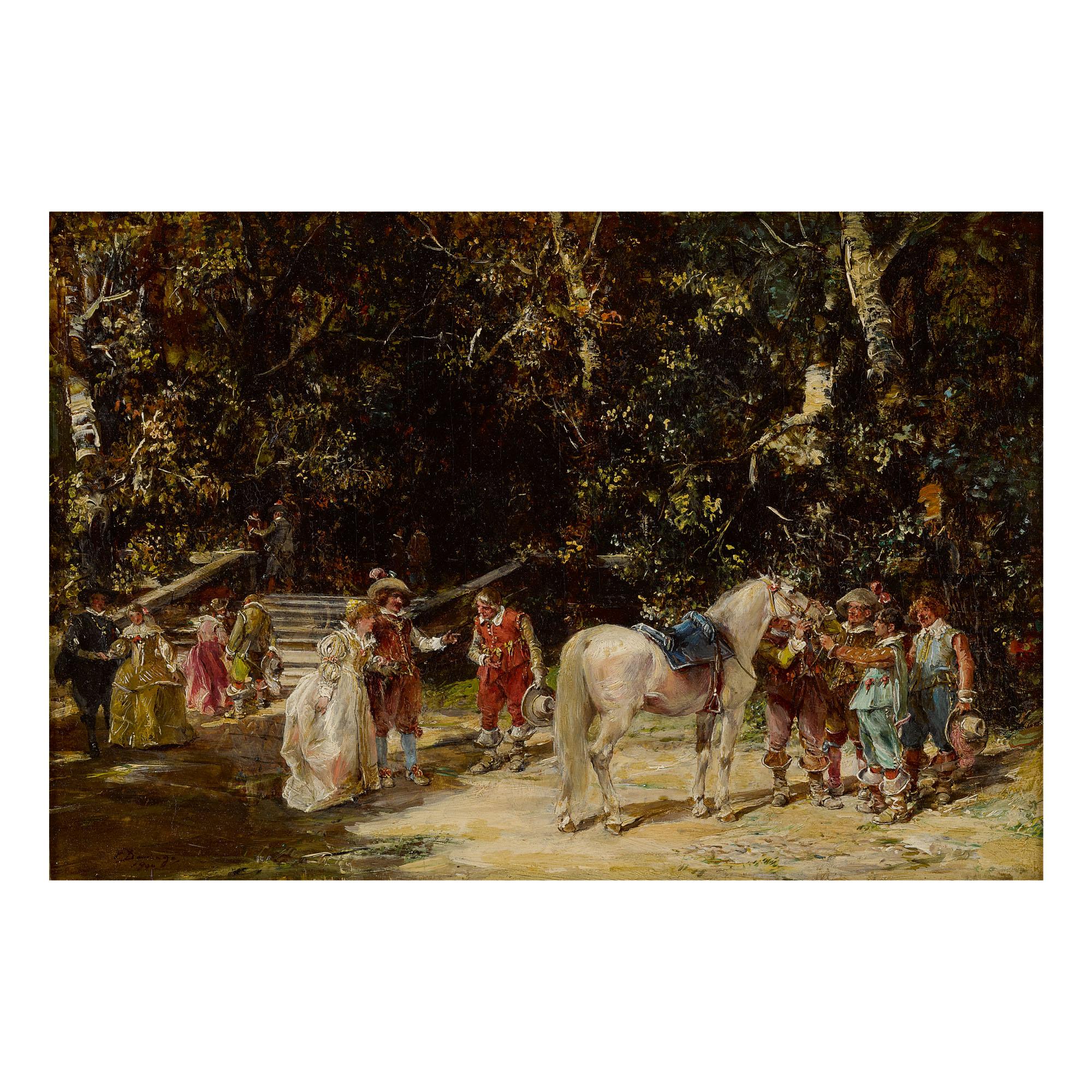 Francisco Domingo Marqués - A Cavalier Escorts A Lady