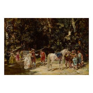 Francisco Domingo Marqués - A Cavalier Escorts A Lady