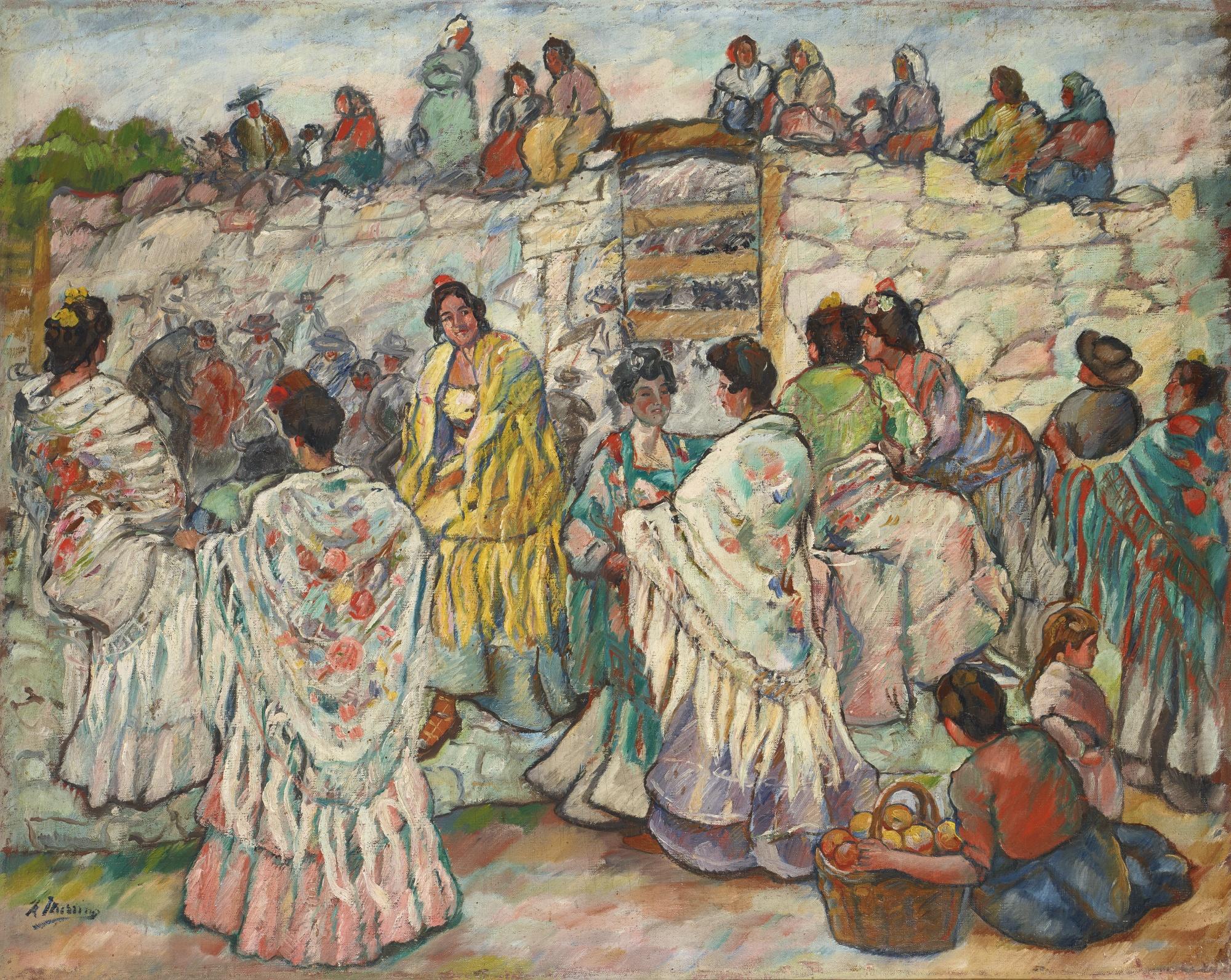 Francisco Iturrino - Spanish manolas Outside The Bullring